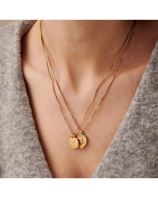 Posh Totty Designs Metallic Plated Vintage Style Circle Lucky Deity Charm Necklace
