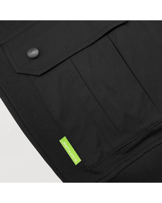 Kapture Black Travel Logo-Print Pocket Hoodie for men