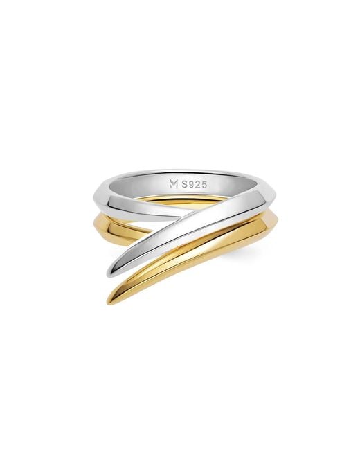 Meulien Metallic Pointed Curve Ring