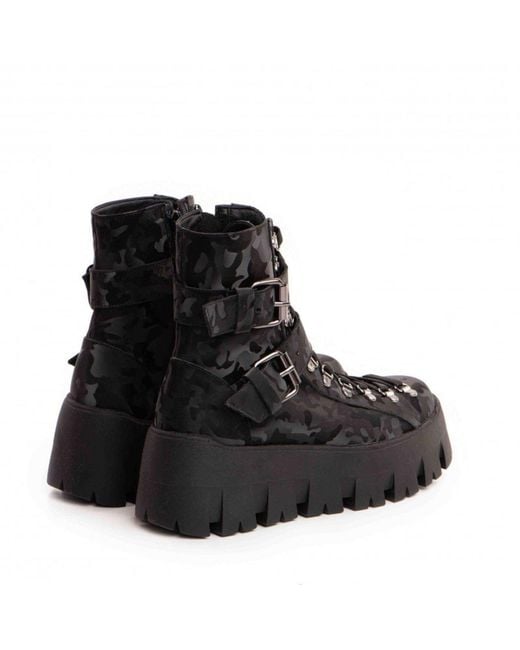 The 5Th Element Black Zara Chunky Camo Platform Boots