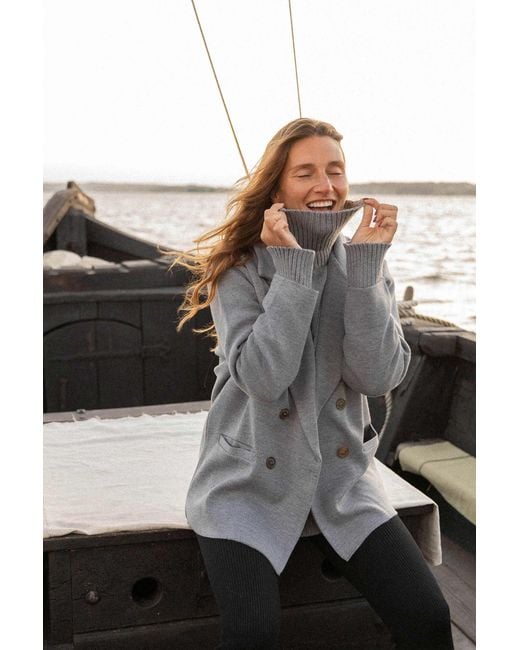 SALANIDA Gray Forza Knitted Merino Blazer Light