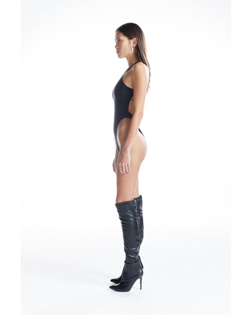 No'design Blue Back Cut-Out Bodysuit