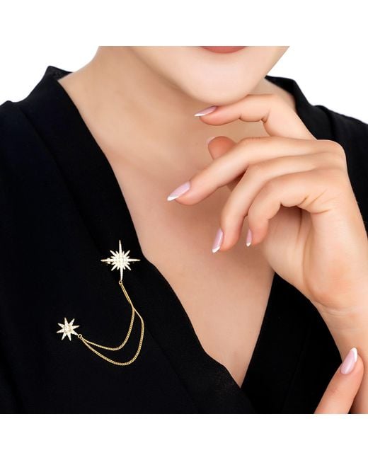 Latelita London Metallic Andromeda Starburst Brooch With Pin