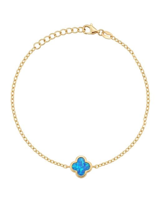 Latelita London Metallic Flower Clover Opal Bracelet