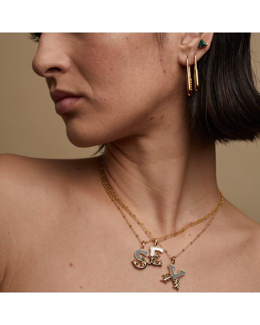 Kasun Metallic Solid T Initial Necklace With Mother Of Pearl