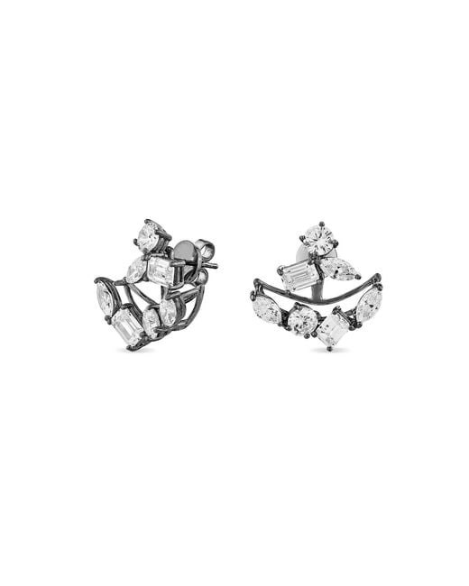 SALLY SKOUFIS Metallic Emergence Ear Jacket With Made Cz Diamond Stimulant