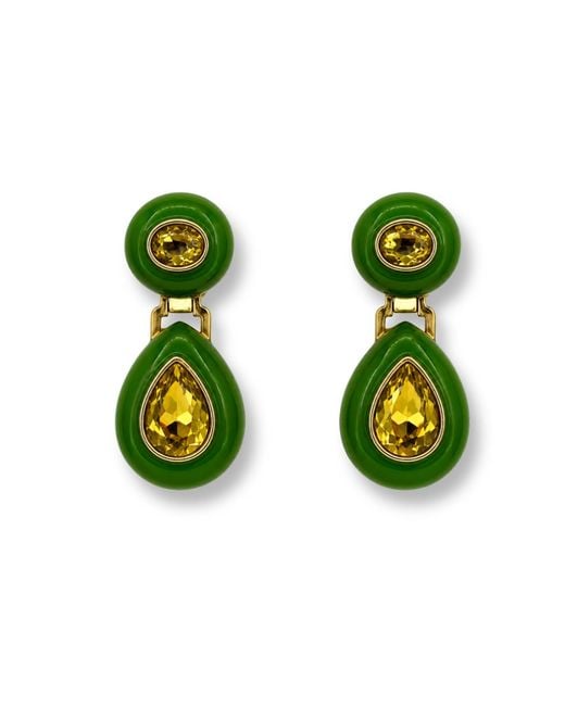 Michael Nash Jewelry Green Lena Resin And Light Topaz Earrings