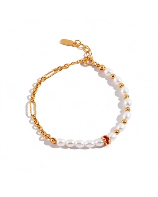 Angel Barocco Metallic Drip Glaze Bead & Pearl Bracelet