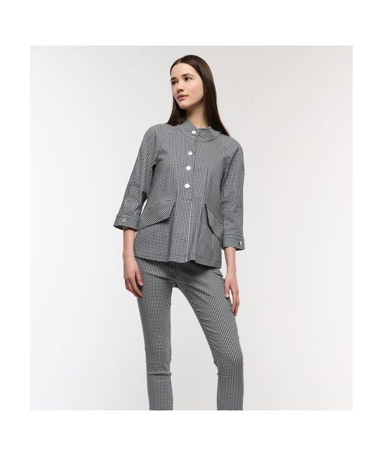 Mirimalist Gray Checked Shirt Jacket
