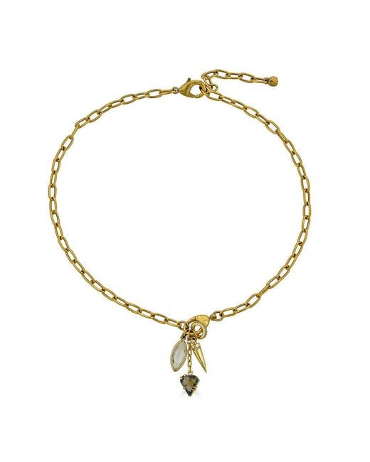 Loni Paul Jewelry Metallic Marquise & Spike Drop Necklace