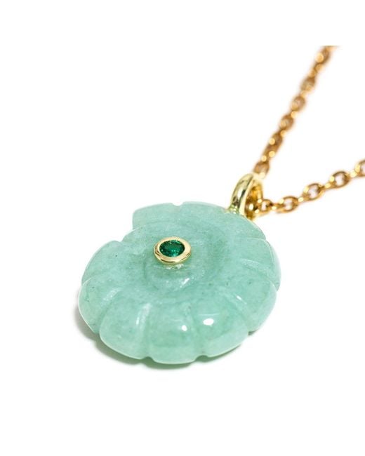 Kybele Studio Green Aventurine Shell Pendant Necklace