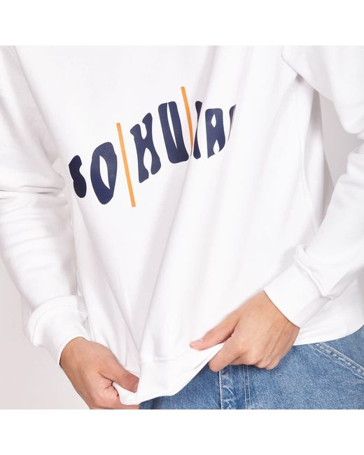 SOHUMAN White Trei Organic Cotton Sweatshirt
