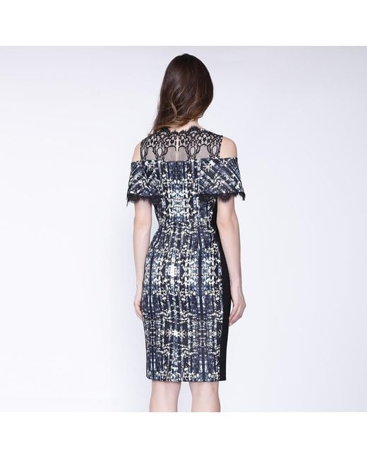 Smart and Joy Multicolor Kaleidoscope Print & Lace-On-Top Dress