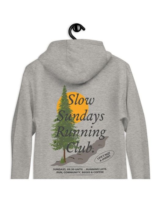 Anchor and Crew Gray Heather Mountain Pine Slow Sundays Running Club Cotton Blend Hoodie