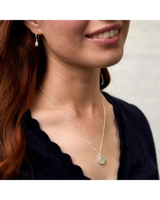 Auree Jewellery Metallic Neutrals Barcelona June Birthstone Necklace Moonstone