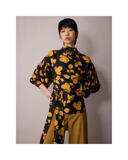 Amanda Thompson Couture Yellow Wren Blouse And Floral