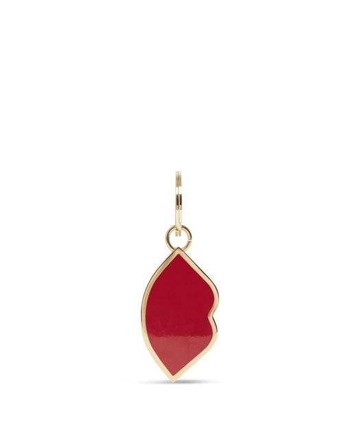 Lulu Guinness Red Lulu Enamel Lips Keyring