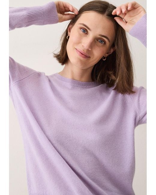 Loop Cashmere Purple Cashmere Crew Neck Sweater