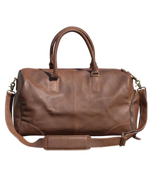 Touri Brown Genuine Leather Gym Bag