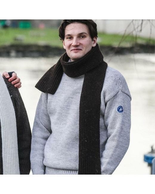 Arthur Beale Gray Neutrals Pure British Wool Scarf for men