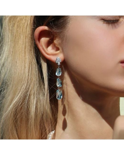 Mineralgems•Studio Blue Hand Cut Topaz Earrings