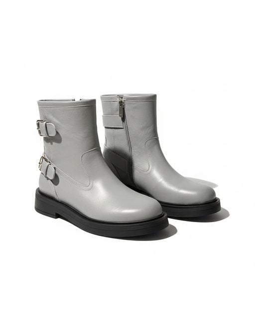 By Virgo Gray Benedith Handcrafted Leather Boot