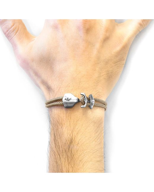 Anchor and Crew Metallic Sand Delta Anchor & Rope Bracelet for men