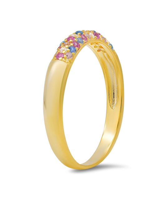 Kylie Harper Metallic Petite Pastel Multi-Color Pave Cz Band Ring