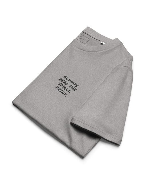 Anchor and Crew Gray Heather Small Print Annotations Organic Cotton T-Shirt