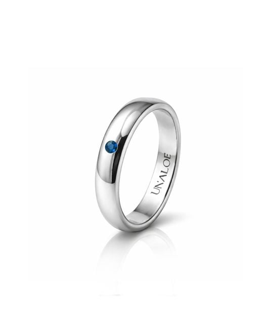 Unaloe White Smooth Sterling Band Ring With Sapphire: A Symbol Of Inner Strength for men