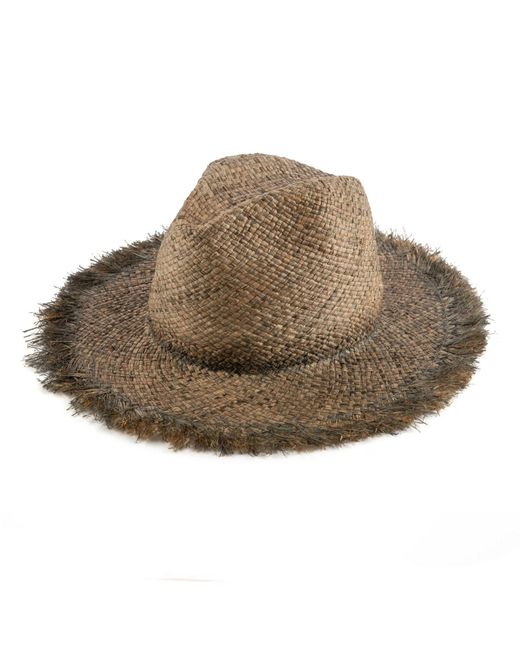 Justine Hats Brown Straw Fedora Hat for men