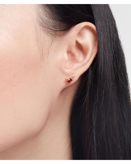 Onia Metallic Ruby Bar Studs
