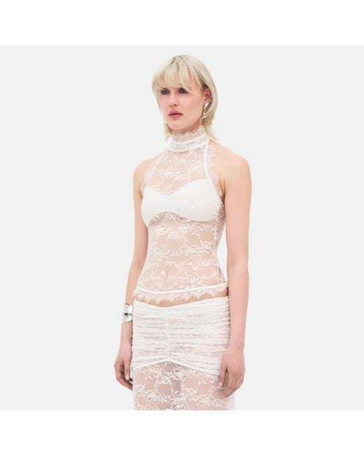 OW Collection White Selah Lace Halter Top