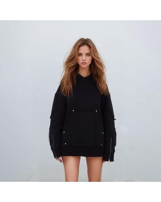 mysimplicated Black Oversized Cotton Hoodie