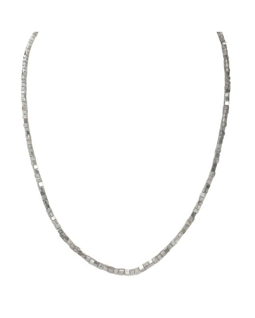 Rahul's Jewels Metallic 16"-18" Adjustable Length Genuine Light Diamond Cube Necklace