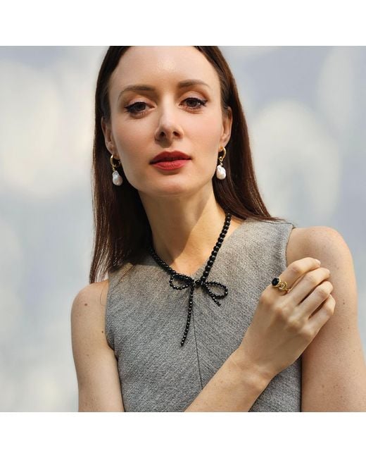 Farra Metallic Agate And Zircon Open Ring