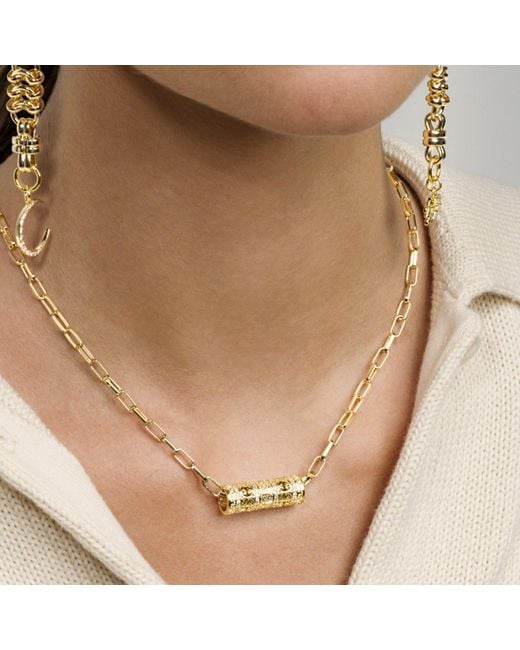 Alexie of Athens Metallic Athena Infinity Bead Necklace