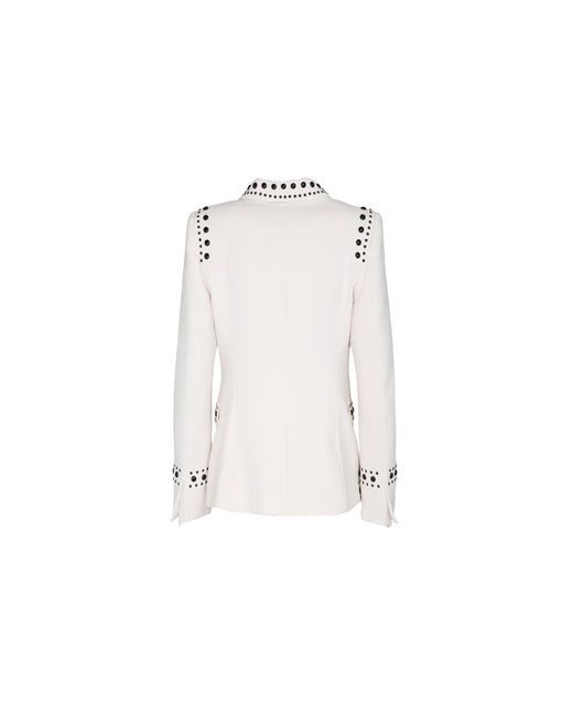 The Extreme Collection White Blazer With Bold Stud Accents