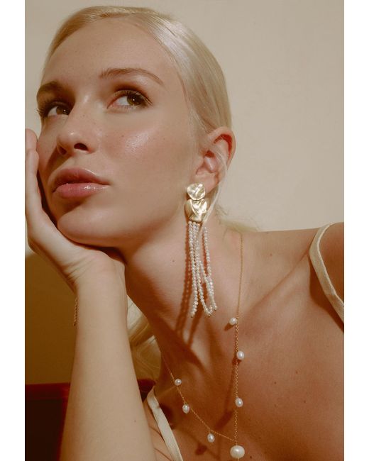 Lavani Jewels White Liliana Pearl Long Earrings