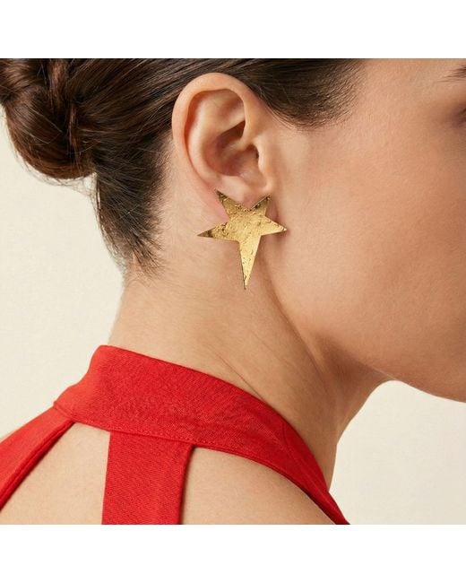 Jaredjamin Metallic Shooting Star Clip On Earrings