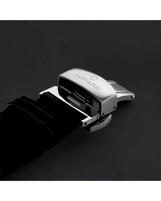 Lonard Watches Blue Dressy Soleil Sellita Sw Automatic Movement Swiss Exposed Case Back for men