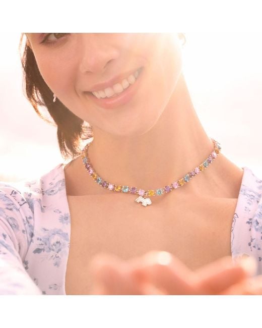 Cloud Haven Metallic Cz Logo Pendant Necklace