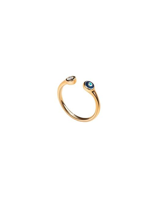 Karma and Luck Metallic Enamel Evil Eye Ring – Protection Statement Jewelry – Sparkling Positivity