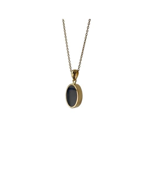 Fi Collection Metallic Plated Onyx Necklace
