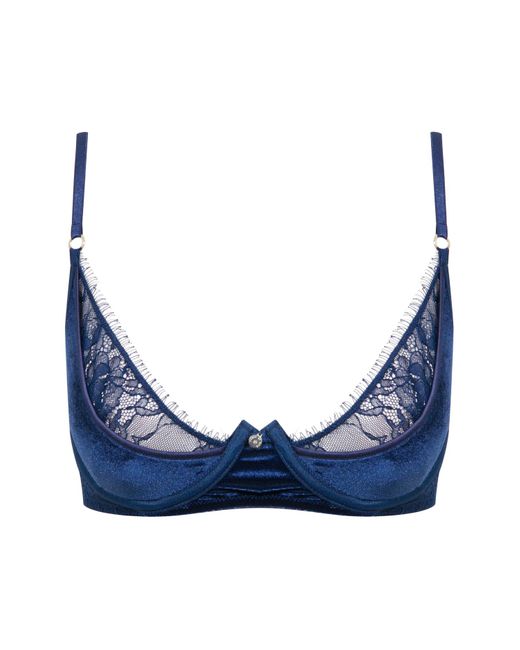 House of Silk Blue Idylle Velvet Bra Midnight