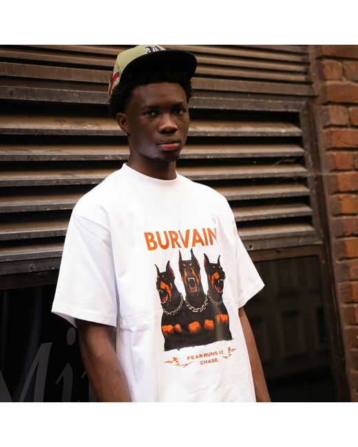 Burvain. White Thredog Tee for men