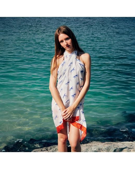 DHARA SHETH DUBAI Blue Leopard Luxe Sarong