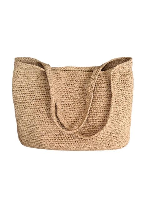 Springmoonatelier Natural Neutrals Handmade Raffia Oversized Tote Bag – Perfect For Shopping & Beach Days