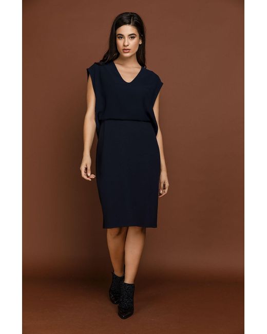 Conquista Blue Two Tone Dress By Si Fashion