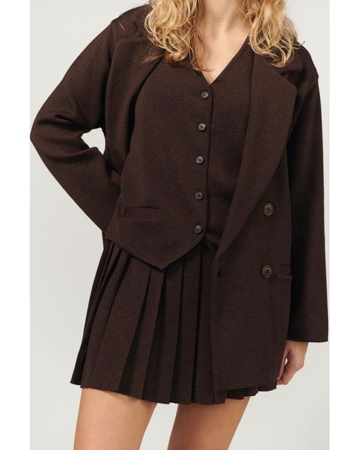 SALANIDA Brown Forza Knitted 100% Merino Blazer Chocolate *Limited Edition